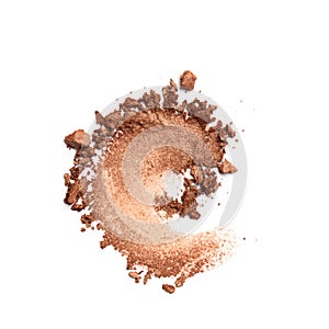 Crushed eyeshadow isolated on white