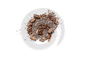 crushed eyeshadow isolated on white