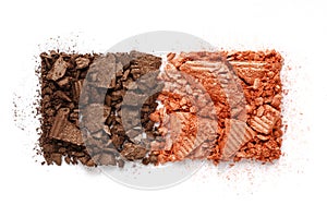 crushed eyeshadow isolated on white