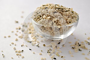 Crushed Hemp hearts or seeds - natural and nutritious dietary supplement suitable for vegans photo