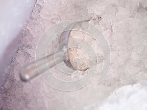 Crushed ice background. , concept Freshness , summer