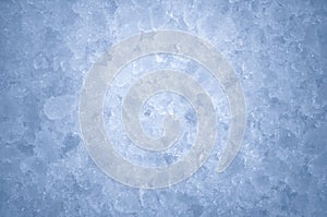 Crushed ice in front of the white background