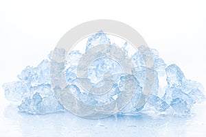 Crushed ice on white background photo