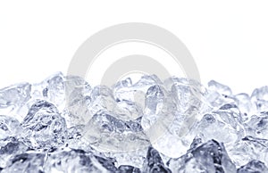 Crushed ice on white background