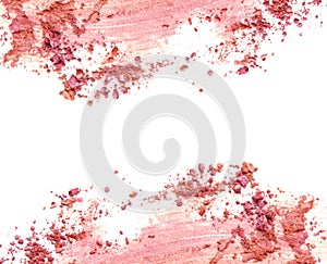 Crushed make up powder eye shadow frame.