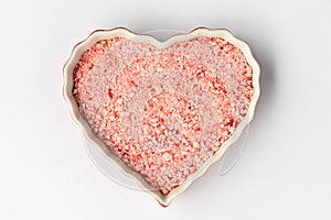 Crushed Peppermint Candy in a Heart Shape