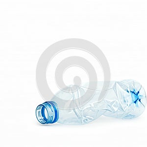 Crushed plastic bottle recycling image