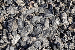 Crushed stone as a background
