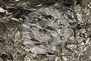 Crushed tinfoil. The abstract image