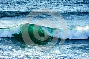 Crushing wave in ocean at Fingal Heads, Gold Coast Hinterland