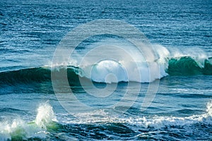 Crushing wave in ocean at Fingal Heads, Gold Coast Hinterland