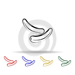 Crustaceans, fruit, cashew multi color icon. Simple thin line, outline vector of crustaceans icons for ui and ux, website or