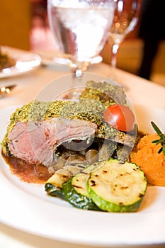 Crusted Rack of Lamb at Banquet photo