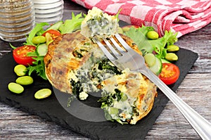 Crustless Spinach And Kale Quiche With Salad