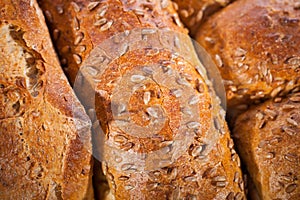 Crusty bread background