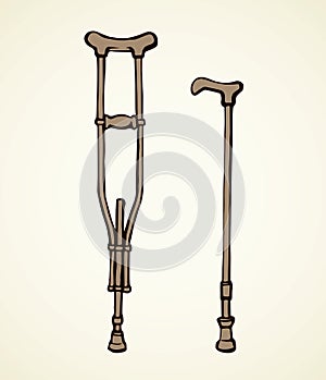 Crutch. Vector drawing