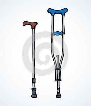 Crutch. Vector drawing