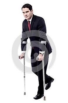 Crutches really help me to walk.