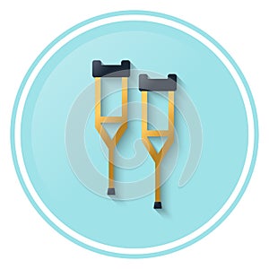 Crutches vector icon in flat style. Concept of treatment and therapy