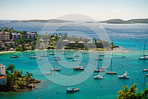 Cruz Bay, St John, United States Virgin Islands with a lot sailboats