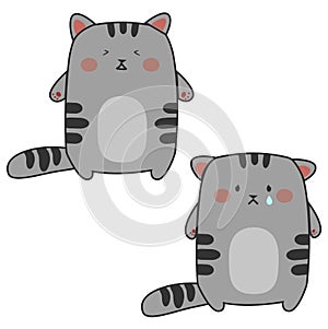 Cry cats - two kawaii stickers