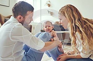 Crying babies make concerned parents