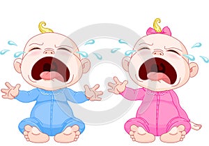 Crying baby twins