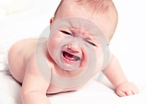 Crying Baby on White