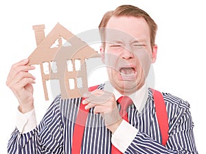 Crying business houseowner
