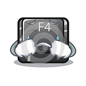 Crying button f4 in the shape cartoon