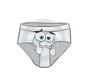 Crying cartoon illustration of men underwear boxers