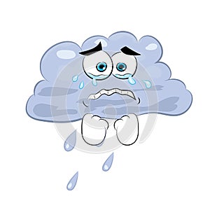 Crying cartoon illustration of rain cloud