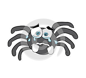 Crying cartoon illustration of spider