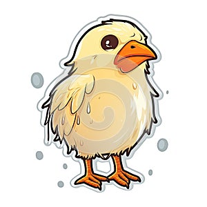 Crying Chicken Sticker On Isolated Tansparent Background, Png, Logo. Generative AI