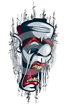 Crying Clown Tattoo Vector Circus Joker unsuccessful