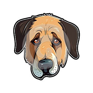 Crying Dog Face Sticker On Isolated Tansparent Background, Png, Logo. Generative AI photo