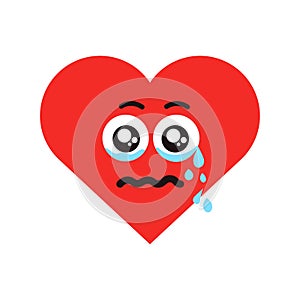 Crying heart vector illustration
