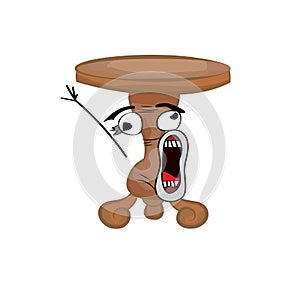 Crying internet meme illustration of antique round table