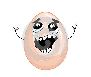 Crying internet meme illustration of egg