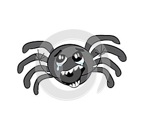 Crying internet meme illustration of spider