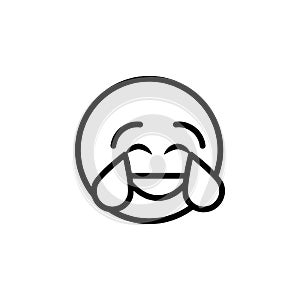 Crying laughing emoji outline icon. Signs and symbols can be used for web, logo, mobile app, UI, UX