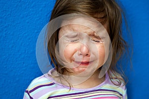 Crying Little Girl With Chicken Pox photo