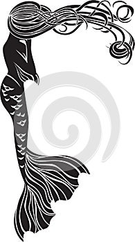 Crying mermaid stencil