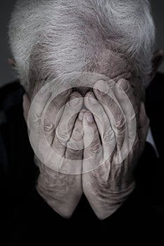 Crying old man