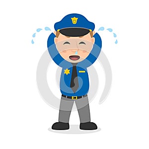 Crying Policeman Cartoon Character