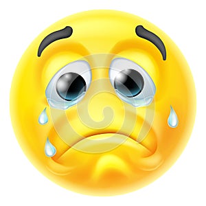 Crying Sad Emoticon Cartoon Face photo