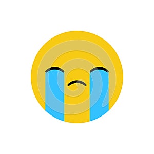 Crying sad emoticon, emoji, - vector illustration