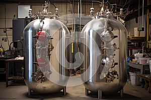 cryogenic liquid nitrogen tanks with gauges