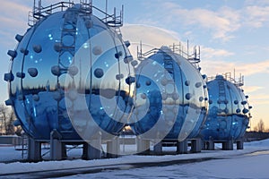 cryogenic storage tanks with frosty exterior