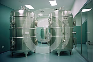 cryogenic storage tanks in a medical facility